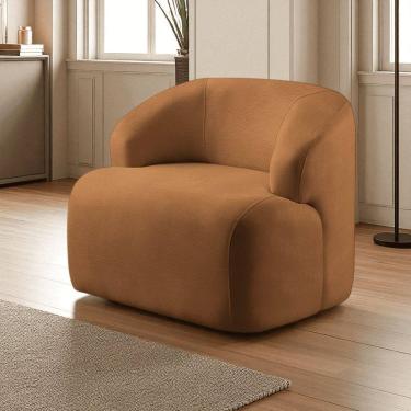 Imagem de Poltrona Luxo Madeira Maciça Eucalipto Noah Caramelo