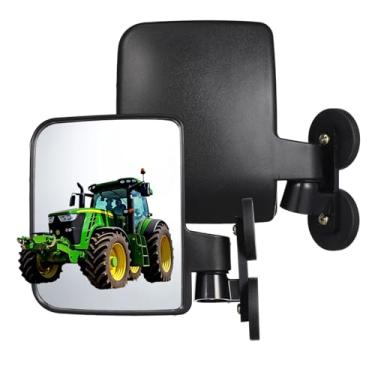 Imagem de Espelho retrovisor de trator magnético universal de alta definição com base magnética poderosa revestida de borracha adequado para tratores, empilhadeiras, caminhões e outros veículos - 1 par