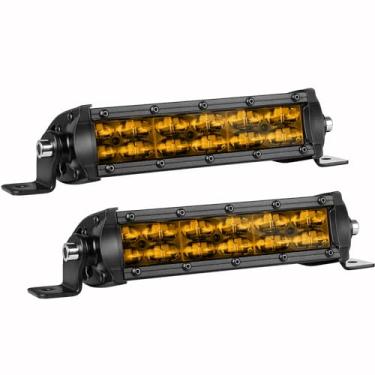 Imagem de 2 peças barra de luz de 15 cm âmbar fina barra de luz LED holoffroad holoffroad montagens de para-choque luzes de neblina âmbar para motocicleta, bicicleta suja, bicicleta elétrica, caminhão, Wrangler