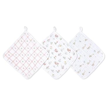 Imagem de aden + anais Pacote com 3 panos essenciais, musselina super macia, 100% algodão, suave na pele, 3 camadas absorventes de 28 x 28 cm, mais macia a cada uso, perfeita para bebês, crianças pequenas