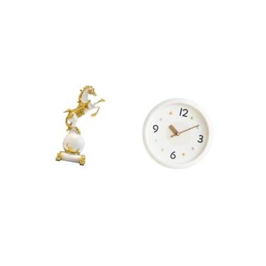 Imagem de Fenteer Coleção de Estátuas Modernas de Cavalo, Ornamento de Mesa, Escultura Animal para Centro de Mesa de Quarto, Lareira, Sala de Estar, Mesa, Relógio de Pa