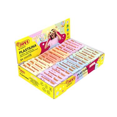 Imagem de Jovi Plastilina Argila de modelagem reutilizável e não seca; barras de 50 ml, conjunto de 30, 5 de cada uma das 6 cores pastel, perfeitas para projetos de artes e artesanato