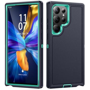 Imagem de Capa de camada dupla com armadura de grau para Samsung Galaxy S23 Ultra S22 Plus A14 A54 A53 5G Capa protetora resistente, T3, para Samsung S23Ultra