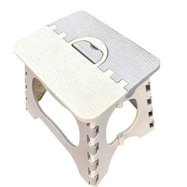 Imagem de Banqueta Banquinho Dobrável De Plástico Resistente Para Viagem(CINZA,1)