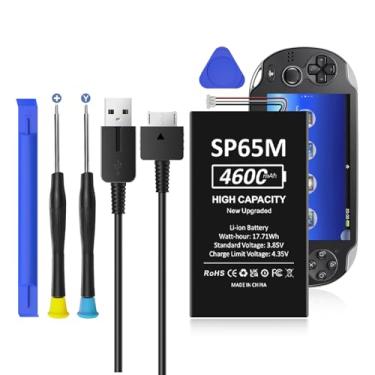 Imagem de SHENMZ Para bateria Ps Vita 1000 e cabo carregador, substituição de bateria de 0 ciclos de alta capacidade para jogos Sony PS Vita Playstation Vita PCH-1006 PCH-1001 PCH-1101 PSV 1000 SP65M com kit de