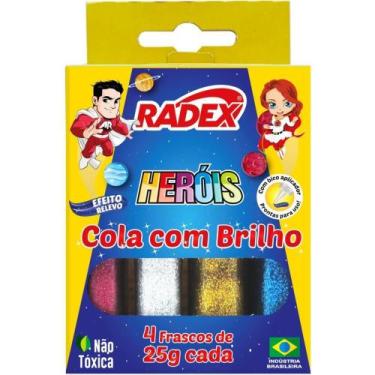 Imagem de Cola com Glitter Tubo 25G 4 Cores Estojo - Radex