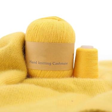 Imagem de 1 novelo de caxemira macio para crochê, fio de tricô grosso de 2 mm para artesanato faça você mesmo, tecelagem, cobertores, artesanato, cerca de 50 g/novelo