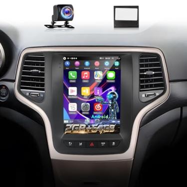 Imagem de [2+64] Rádio automotivo Volxcereo para Jeep Grand Cherokee 2014-2020, tela sensível ao toque vertical Android de 9,7 polegadas, estéreo com Carplay/Android Auto, navegação GPS, WiFi, Bluetooth, SWC