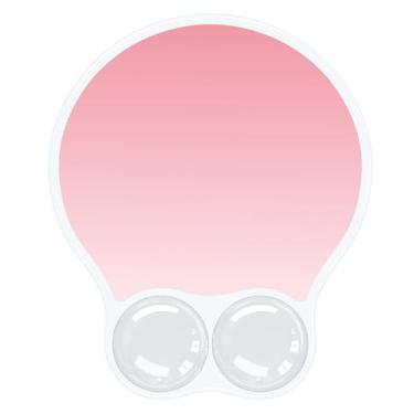 Imagem de RICHEN Mouse pad com descanso de pulso de gel, suporte de pulso ergonômico e confortável para laptop, mouse para alívio da dor com base de poliuretano antiderrapante para escritório e casa (rosa