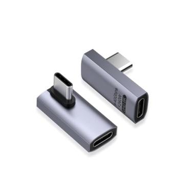 Imagem de Adaptador USB C de 90 graus, pacote com 2, adaptador USB C macho para fêmea de ângulo médio 40Gbps 240W compatível com Steam Deck, ROG Ally, Switch, Notebook, PC, tablet, telefone e mais