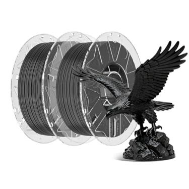 Imagem de Creality Pacote de filamentos RFID para impressora 3D, filamento Hyper PLA de 1,75 mm para impressão 3D, filamento Hyper PLA RFID, alta precisão, carretel de 1 kg (2 preto)