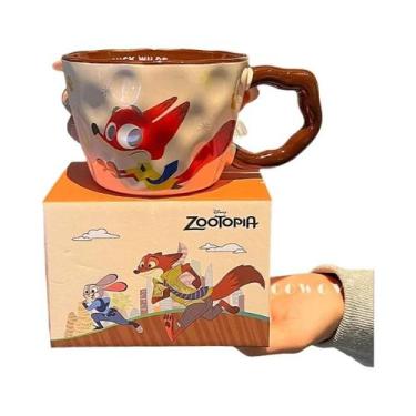 Imagem de Caneca Romântica Disney Zootopia Judy Nick Para Casal, Caneca De Cerâm