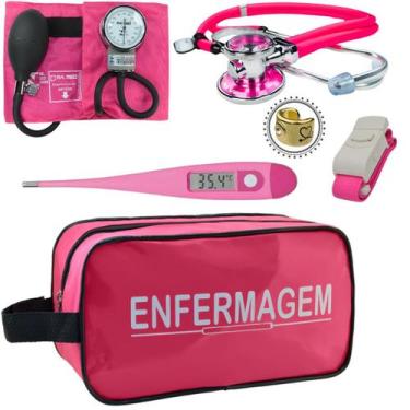 Imagem de Kit Enfermagem Estágio Com Aparelho de Pressão Estetoscópio Rappaport 