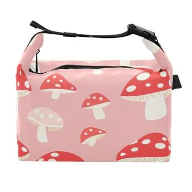 Imagem de STAYTOP Lancheira fofa de cogumelos com fivela de alça, lancheira isolada para meninos e meninas, lancheira térmica para trabalho escolar