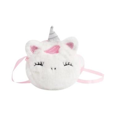 Imagem de Bolsa De Ombro De Pelúcia De Unicórnio Para Meninas, Acessórios De Mod