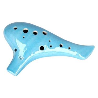 Imagem de WYNSJDBB ocarina Ocarina Blue Ice Crack 12 furos Ac Ocarina Adequado para músicos iniciantes adultos profissionais tocando Ocarina Instrumento adultos crianças iniciantes