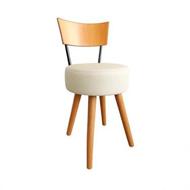 Imagem de Cadeira Para Cozinha Sala Casa Apartamento Com Encosto Pés Madeira Reforçada