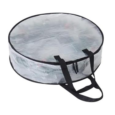 Imagem de Hayoulabo Pacote com 4 organizadores de guirlanda de porta transparente de 64 cm, caixas de mudança, materiais de embalagem para faculdade, bolsa de armazenamento de guirlanda de verão, recipiente de