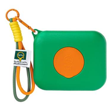 Imagem de Eraecho Estojo dispensador de lenços recarregável, caixa portátil multiuso para lenços umedecidos, lenços faciais, lenços de viagem, impermeável e fácil de limpar (verde com tampa laranja)