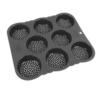 Imagem de Pão de Hambúrguer Silicone 8 Cavidades Liberação Fácil Resistente ao Calor Antiaderente Reutilizável Forma para Padaria Cozinha DIY Baking em Casa For