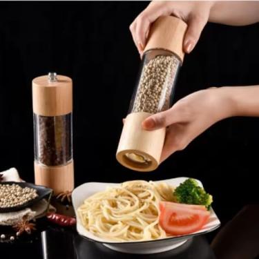 Imagem de Moedor Pimenta Sal Bambu Cerâmica C/Regulagem Grão 17,7cm