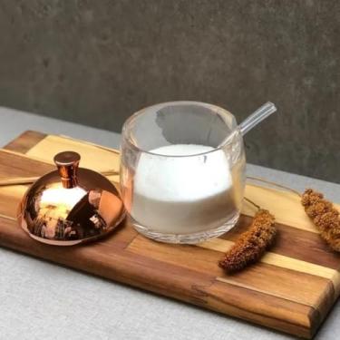 Imagem de Açucareiro Acrílico Porta Condimentos Rose Gold Colher Top