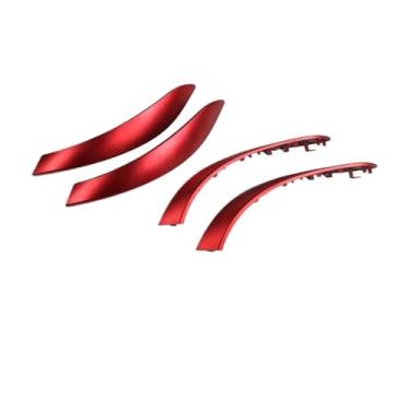 Imagem de Portas internas lidar com exterior puxar guarnição capa acessórios do carro Compatível com bmw 3 4 3gt série 2013-2018 f30 316d 318d 320d f31 320i 325d(Red 4PCS)