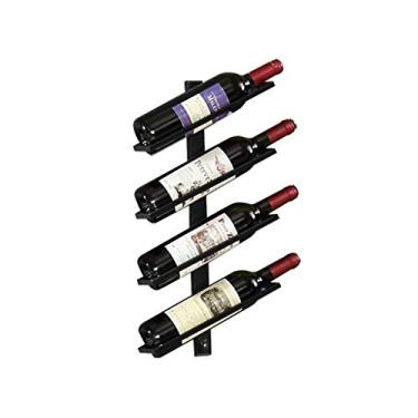 Imagem de Suporte para copos de vinho para pendurar na parede de metal industrial vintage para garrafa de vinho suporte de armazenamento organização 2 garrafas (4 garrafas)