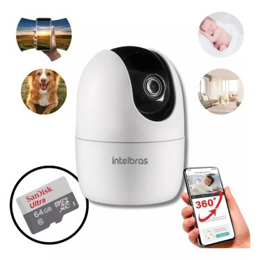 Imagem de Câmera Ip 360° Full Hd Im4 Mibo Intelbras + Sd 64gb Ultra