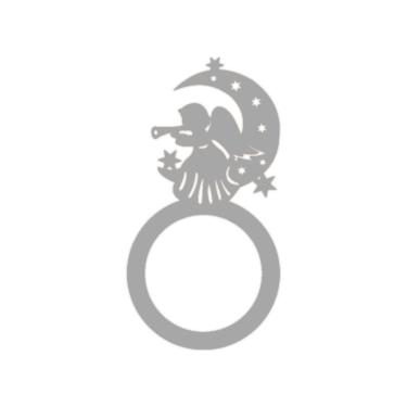 Imagem de Porta Guardanapo Anjo De Natal Kit Com 4 Peças 4,5cmx8,5cm - Cria Arte Laser Cinza Claro