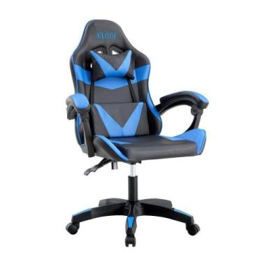 Imagem de Cadeira Giratória Gamer Reclinável Kl1 Preto E Azul - Kloof