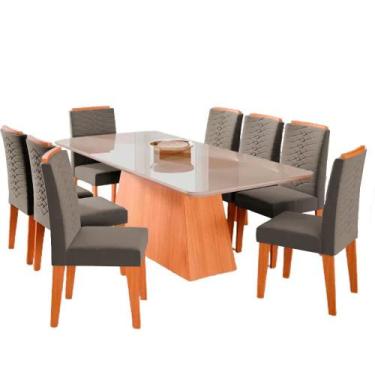 Imagem de Mesa para Sala de Jantar Helena 210 cm 8 Cadeiras Clarice Wood Cimol N