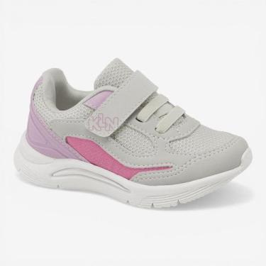 Imagem de Tênis Klin New Sport Mini Feminino Infantil Cinza com Lilás, Gelo, Lav