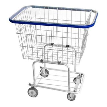 Imagem de Carrinho de Compras para Condomínio 140 Litros Capacidade 140L em Aço Carbono Prata Hig...