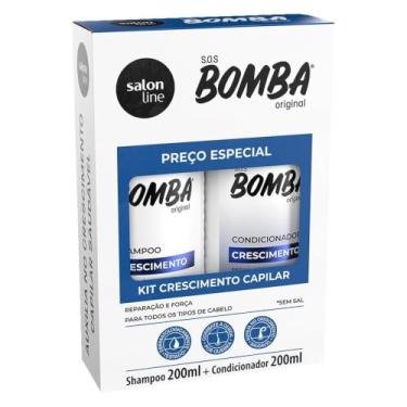 Imagem de Salon Line, Kit Shampoo e Condicionador, SOS Bomba, Crescimento Capilar, Combate a Queda - Todos os Tipos de Cabelos, 200 ml cada