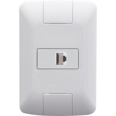 Imagem de Conj 4x2 1 Tomada Telefone Rj11 Tramontina Aria Branco