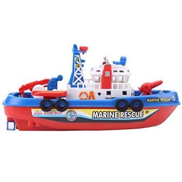 Imagem de Barco de Brinquedo para Crianças Brinquedo de Barco de Fogo para Crianças Modelo de Navio de Pulverização de Água com Som e Luz de Flash para Criança