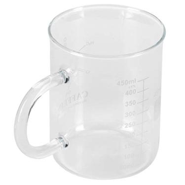 Imagem de Caneca de copo de cafeína, caneca química de vidro borosilicato com alça e escala de medição para bebidas quentes e frias café chá