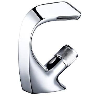 Imagem de Banheiro de fundição de latão cinza pistola montado no convés torneira da bacia acima do balcão misturador de alça única torneiras de água quente e fria, cromo polido