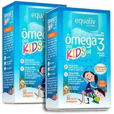 Imagem de Kit 2 Equaliv Ômega 3 Kids 30 Cápsulas Ômega EPA DHA Mastigavel