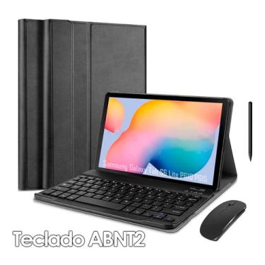 Imagem de Capa Imã + Teclado Abnt2 Luz Mouse Para Galaxy Tab S6 Lite Flip Capa + Teclado ABNT2 BackLit + Mouse + Canetinha (simples)