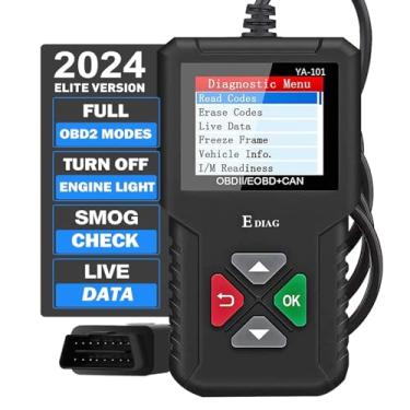 Imagem de EDIAG Leitor de código de carro OBD2 Scanner YA-101 para verificação de luz do motor, sensor de O2 e teste de EVAP, monitor de bordo, modo de teste 6, verificação de fumaça, ferramenta de digitalização de diagnóstico OBD2 para veículos de protocolo OBD2 desde 1996