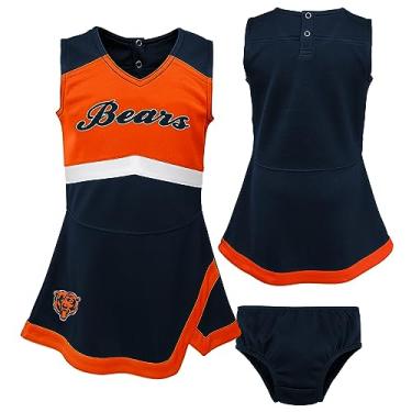 Imagem de Outerstuff Vestido infantil para meninas, azul marinho, Chicago Bears Cheer Captain com Bloomers