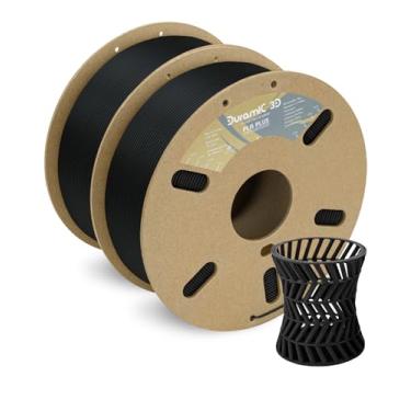 Imagem de Filamento PLA Plus (PLA+) 1,75 mm 2 pacotes preto, filamento de impressão 3D DURAMIC resistente PLA Plus 1,75 mm de precisão dimensional +/- 0,05 mm, 1 kg por carretel