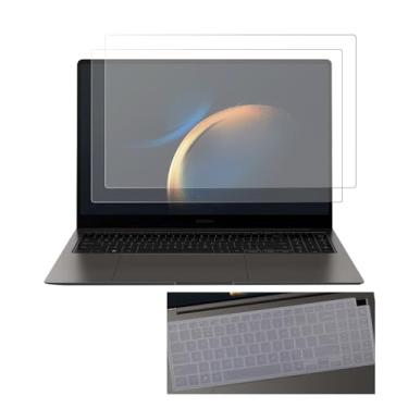 Imagem de Pacote com 2 protetores de tela antirreflexo para Samsung Galaxy Book 5/4/3 Pro 16 polegadas, Galaxy Book 4/3 Ultra 40.6 cm, Galaxy Book 5/4/3 Pro 360 40.6 cm, película de tela 2 em 1 e capa de