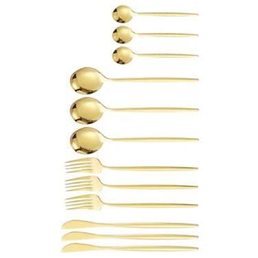 Imagem de Conjunto de Utensílios de Serviço, Colheres, Facas, Garfos de Aço Inoxidável 410, Alta Dureza, 12 Peças, Design Elegante, Conjunto de Talheres para Restaurante (Jiawu74g96qytx0-12)