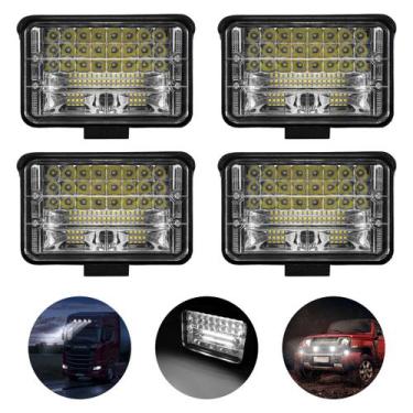 Imagem de 4 Farol Retangular 48 Led 144w 9-36v Auxiliar Universal Jeep - Mix Aut