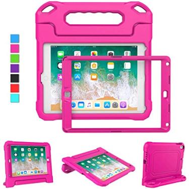 Imagem de MOXOTEK Capa infantil para iPad 5ª/6ª geração e iPad Air 1/2 e Pro 9,7, iPad 9,7 polegadas, capa protetora à prova de choque para iPad de 9,7 polegadas 6/5 geração 2018/2017, rosa