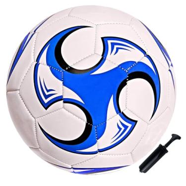 Imagem de Bola de futebol azul Tornado tamanho 3 com agulha de bomba design anti-explosão interior exterior adequado para crianças treino escolar prática ou meninos meninas crianças pequenas presente