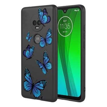 Imagem de HTXWXJC Capa de telefone para Moto G7 Plus, capa para Moto G7, T-MobileRevvlry+ XT1965 XT1962 capa à prova de choque flexível bumper TPU capa macia padrão borboleta capa de telefone para Motorola Moto